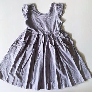 Hanna Andersson Girl Lavender Super Soft Ruffle Skater Dress 6-7 years